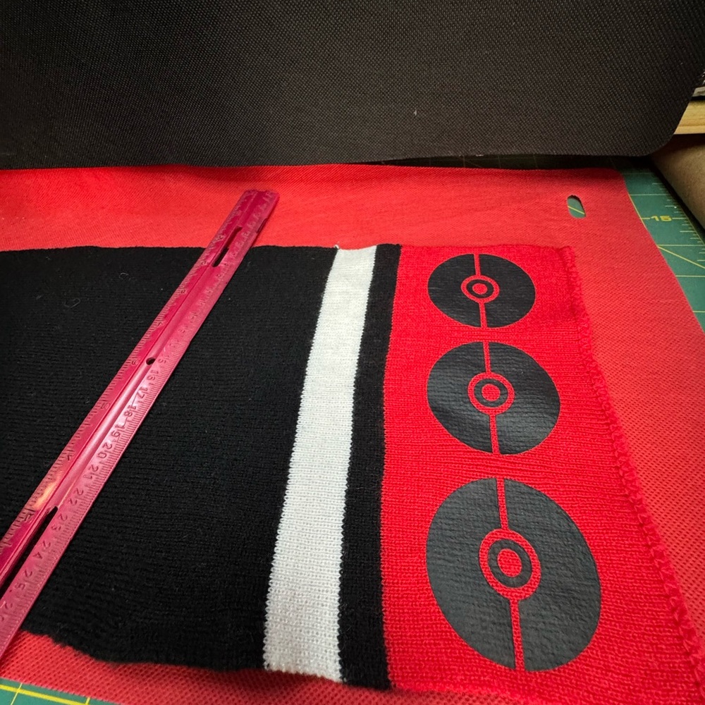 Red and Black Pokémon Knit Scarf